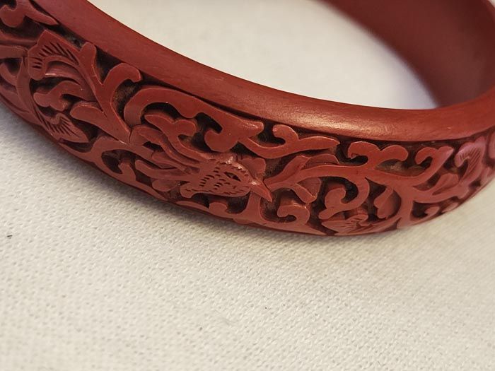 Asian items: Cinnabar bangles