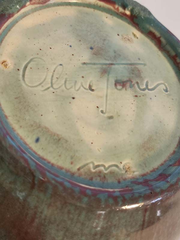 - Signed studio pottery: Olive Jones Vase