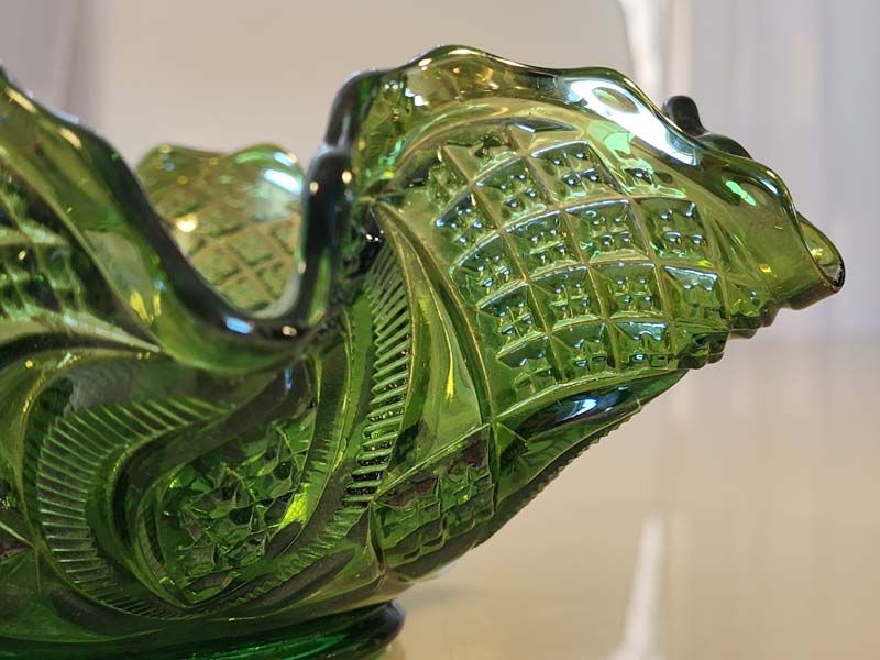 Glass: Carnival Glass Emerald Green Bowl