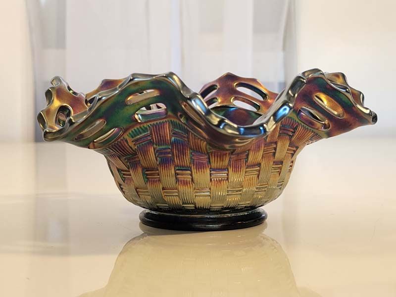 Glass: Carnival Glass Basket