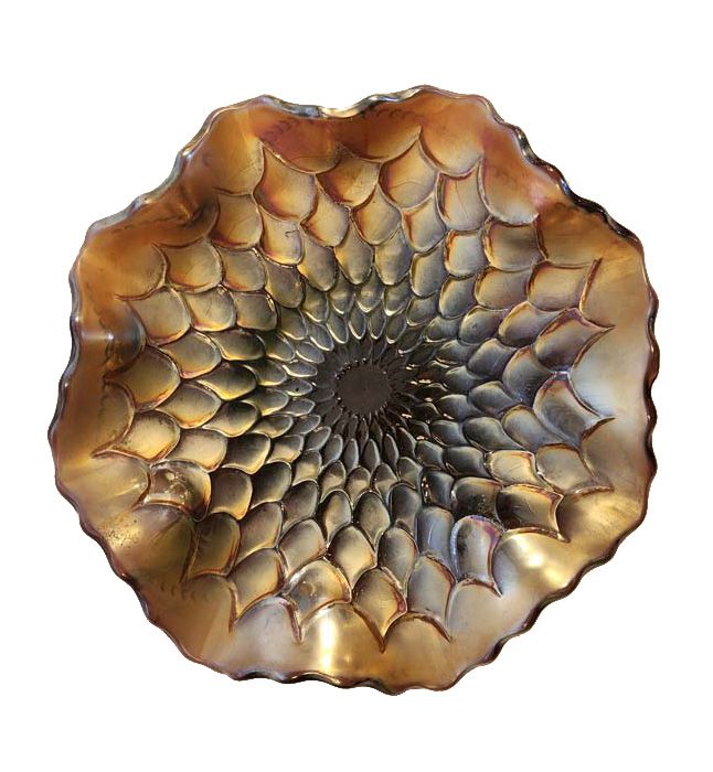 Carnival Glass: Carnival Glass Bowl Peacock Tail