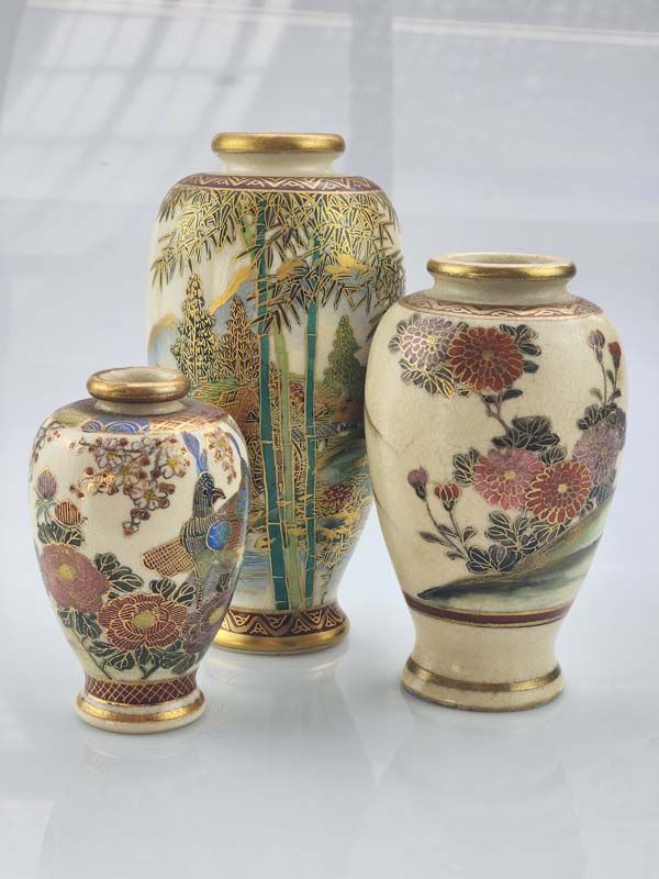 Three Satsuma Vases