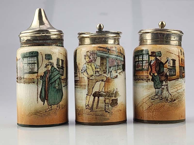 Three Dickensware condiments