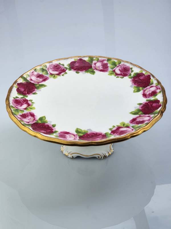 China & Ceramics: Old English Rose Cake Stand