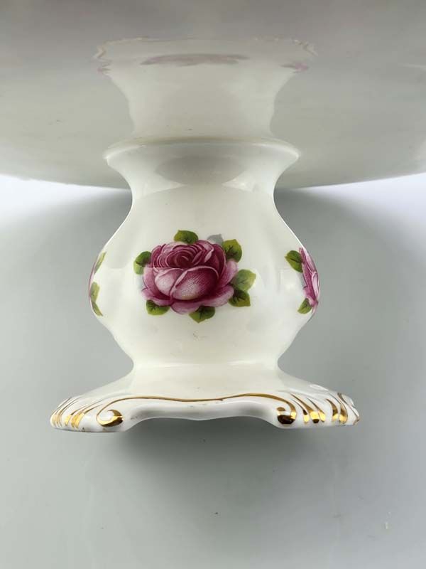 China & Ceramics: Old English Rose Cake Stand