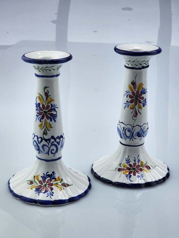 Portugal Hand Painted Candle Sticks
