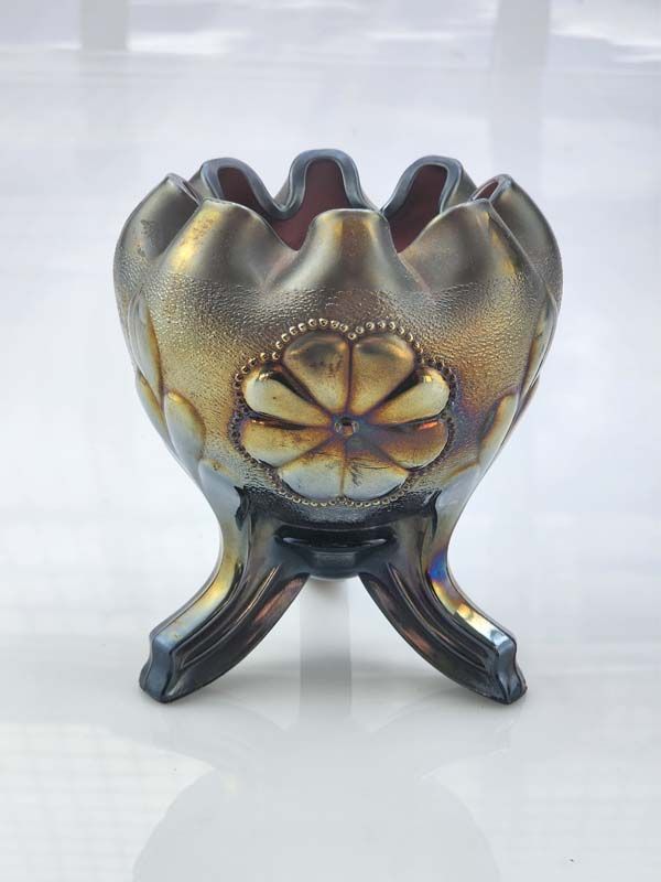 Glass: Carnival Glass Rose Bowl