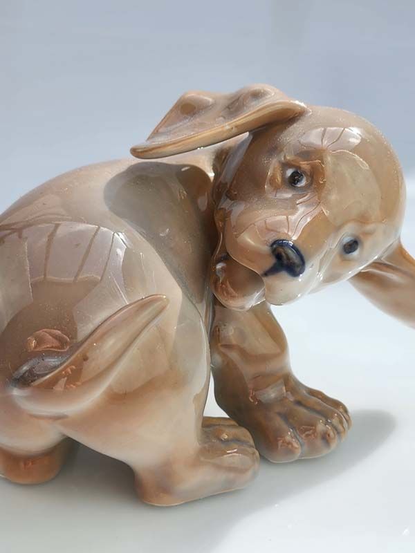 Royal Copenhagen Dachshund Chasing Tail