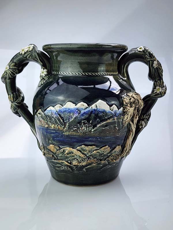 - Signed studio pottery: Dovedale pottery large vase
