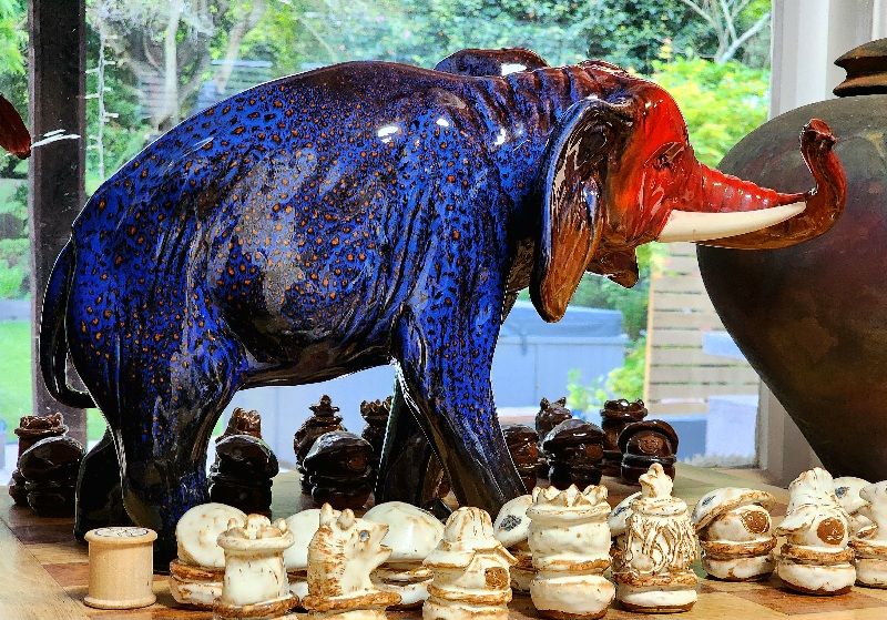 Doulton Burslem: Sung Flambe large Elephant