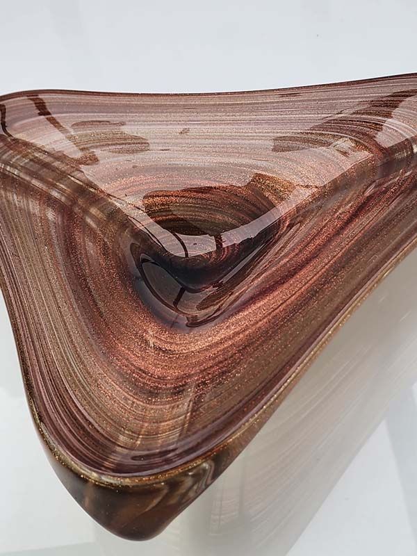 Bronze and Gold fleck Murano Art glass bowl