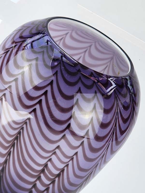 Glass: Art glass purple vase