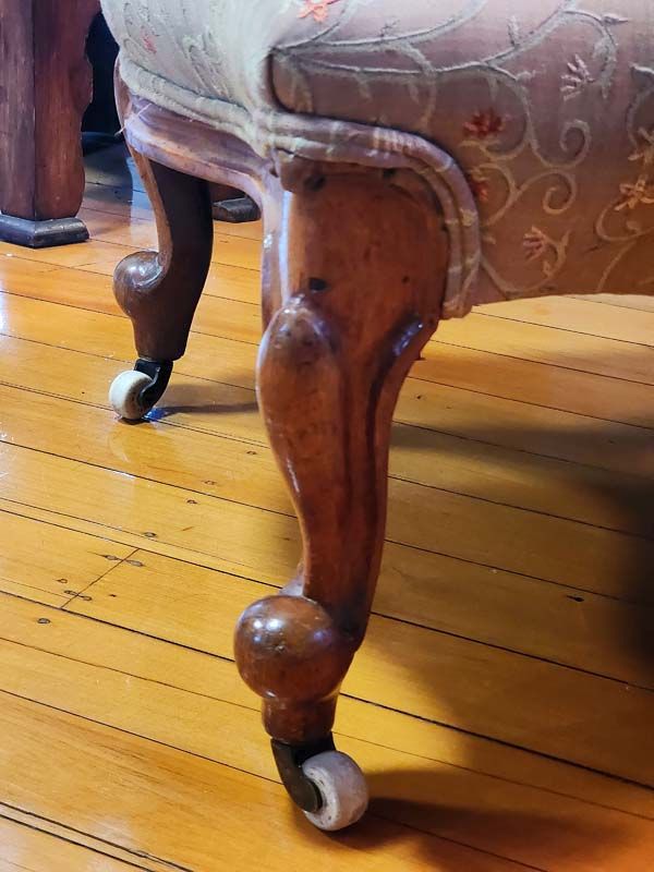 Furniture: Victorian deep buttoned ladies chair