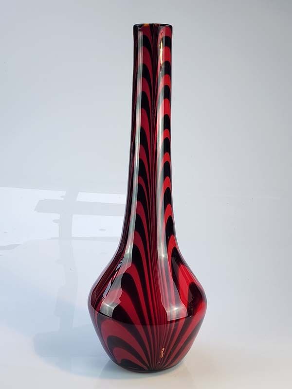 Very Large Art Glass Red Vase