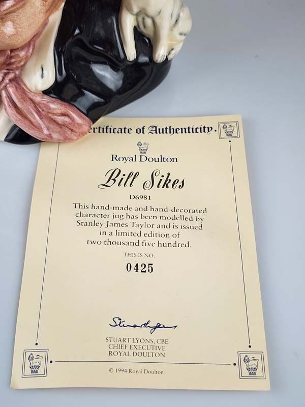 Character Jugs: Bill Sikes D6981 with certificate