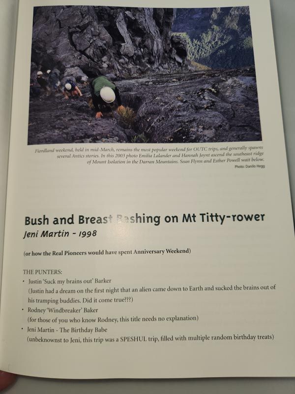 Books: 45 Years of Antics Adventures and escapades of the Otago University Tramping Club