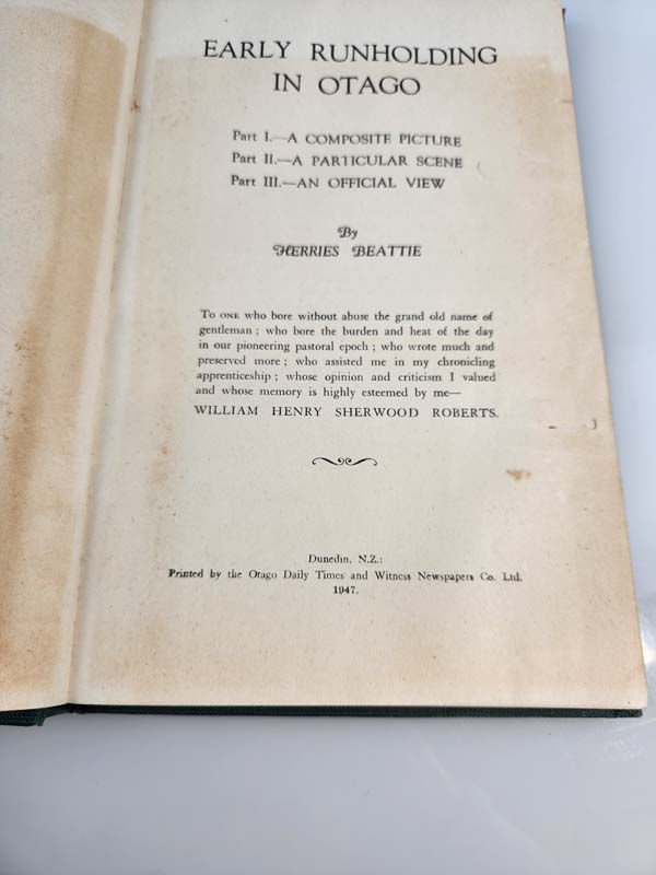 New Zealand books: Early Runholding in Otago