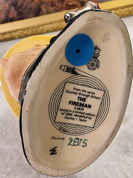 Character Jugs: The Fireman D6839 - Royal Doulton Character Jug