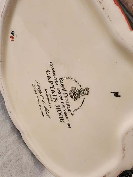 Character Jugs: Captain Hook D6947 - Royal Doulton Character Jug