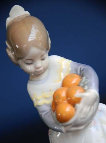 Lladro - Model #4841: Valencia Girl with Basket of Oranges