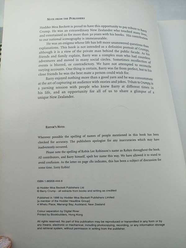 Barry Crump: A Tribute to Crumpy