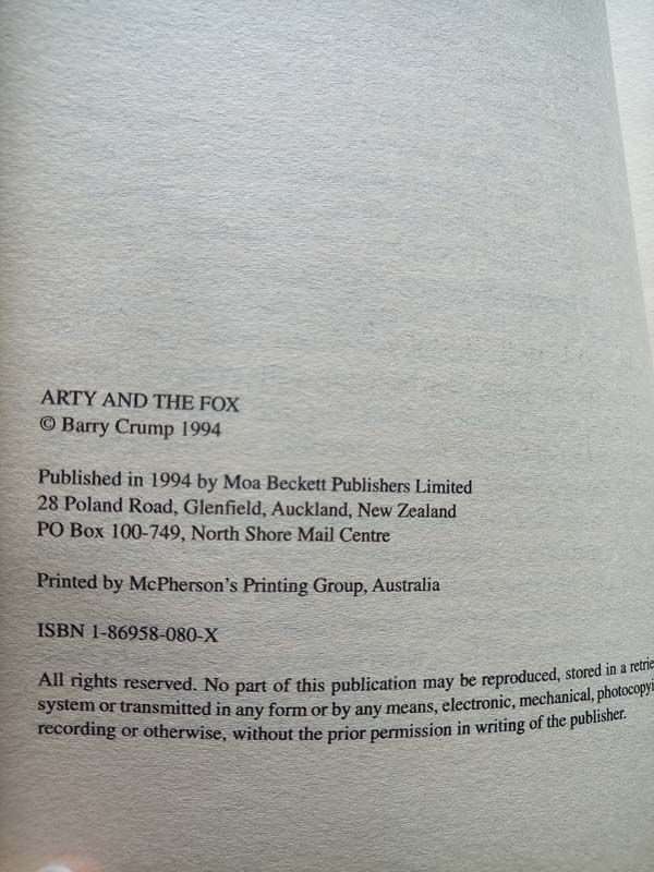New Zealand books: Arty and The Fox