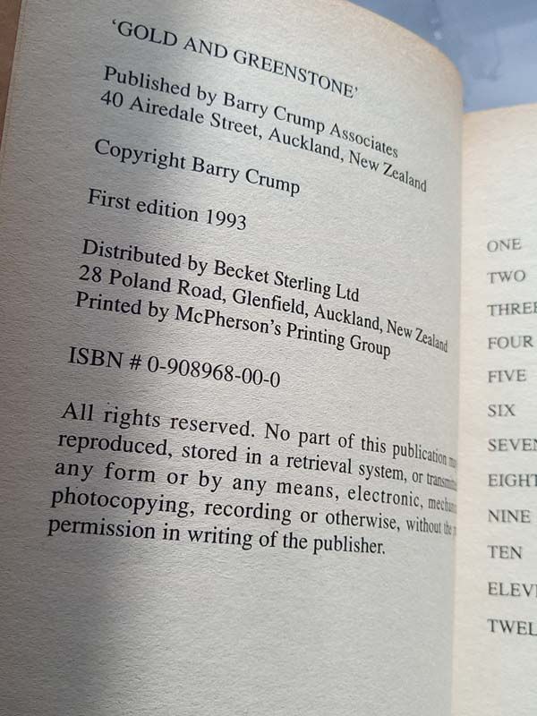 New Zealand books: Gold and Greenstone