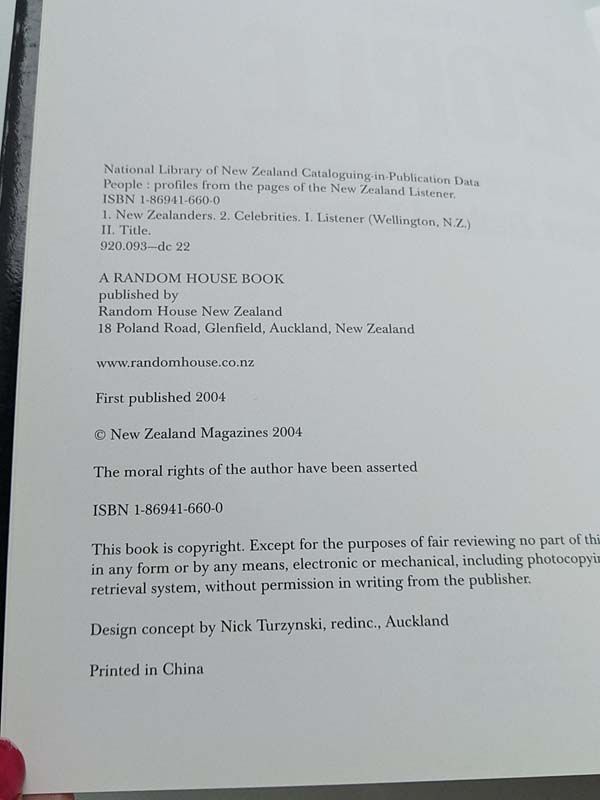 New Zealand books: New Zealand Listener People 