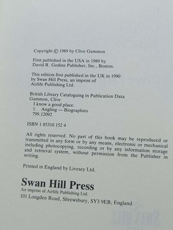 Fishing books: I know A Good Place