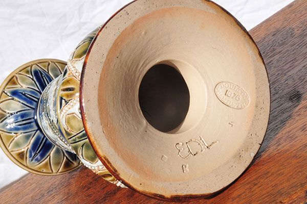 Doulton Lambeth: Stoneware Candlestick, 1876