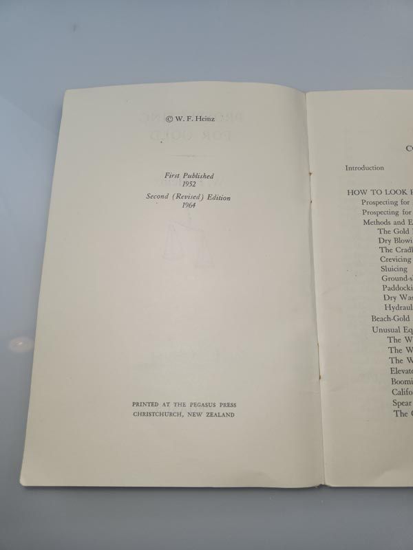 Books: Prospecting for Gold By W . F . Heinz