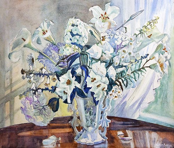 New Zealand Art Beatrice Seddon Watercolour Painting Flowers