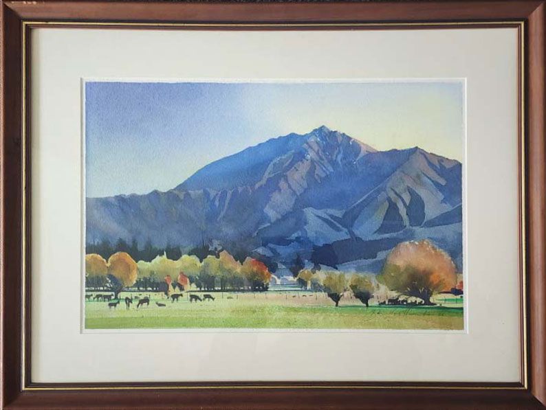 New Zealand Art: Ben Woollcombe Mt Peel & Deer