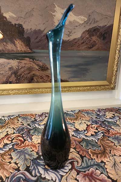 Blue glass vase