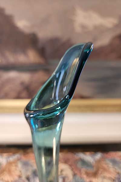 Glass: Blue glass vase