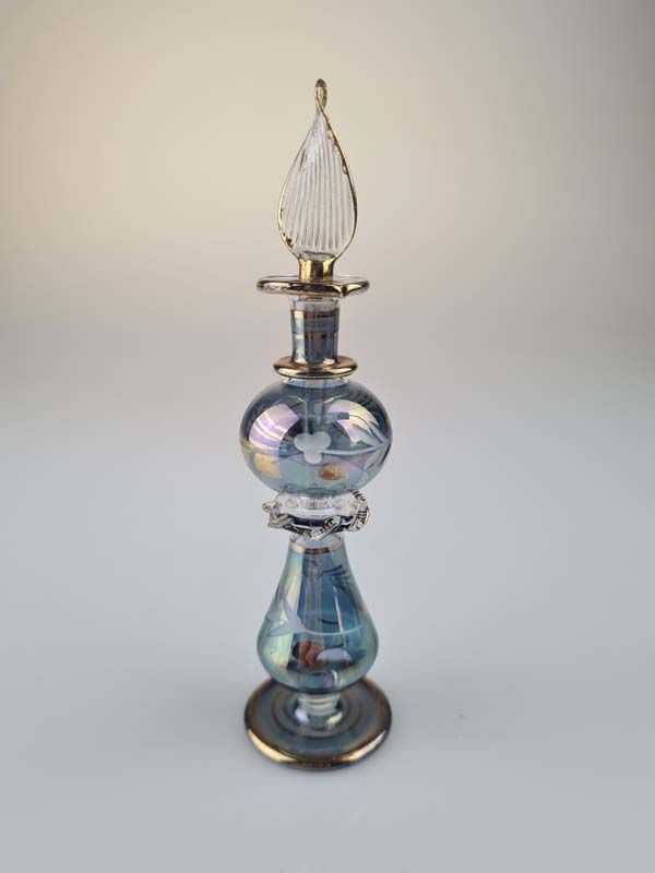 Iridescent Egyptian glass perfume bottle