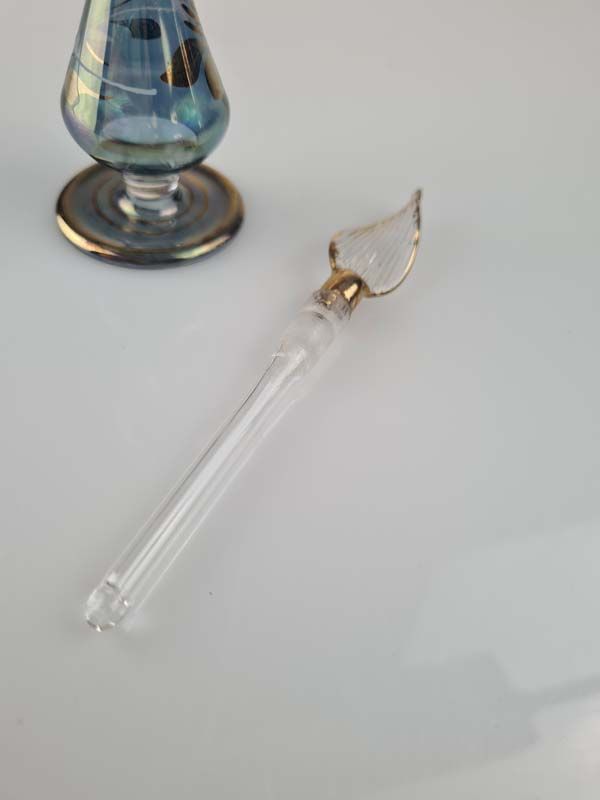 Glass: Iridescent Egyptian glass perfume bottle