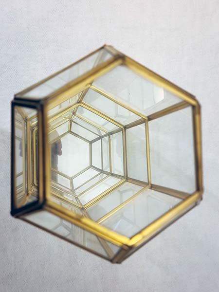 Curios: Brass glass display cabinet