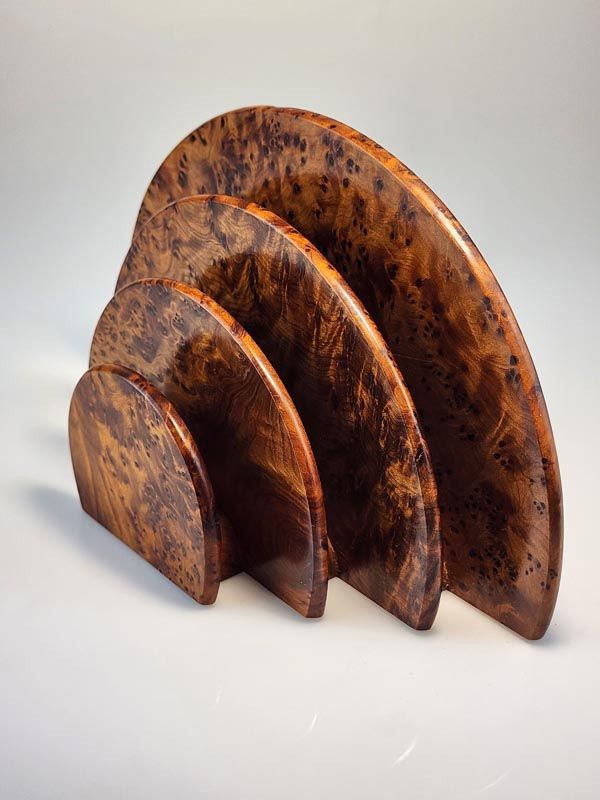 Wooden items: Art Deco letter rack