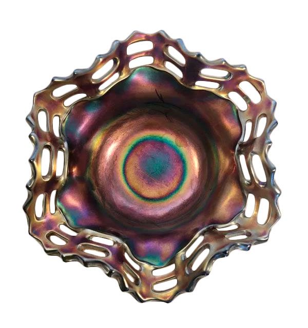 Carnival Glass: Carnival Glass Bowl Peacock Tail