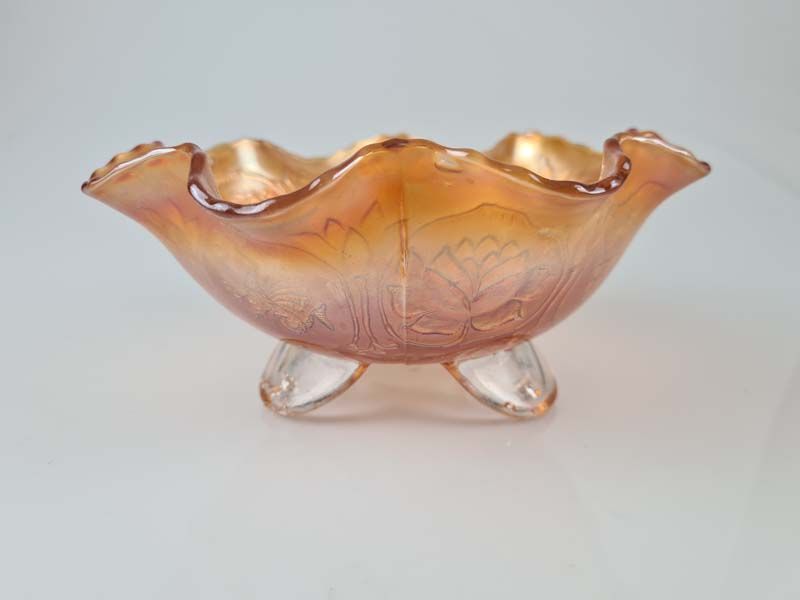 Glass: Carnival Glass Bowl Dragon and Lotus