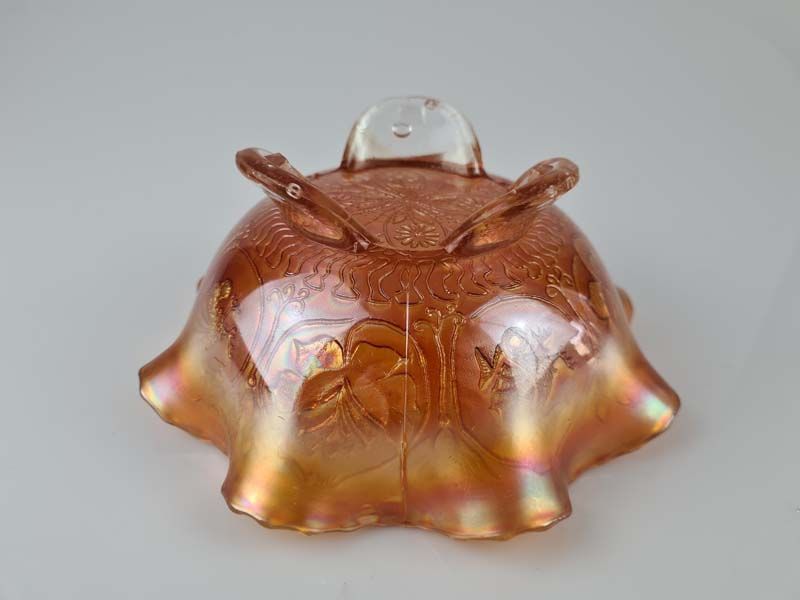 Glass: Carnival Glass Bowl Dragon and Lotus