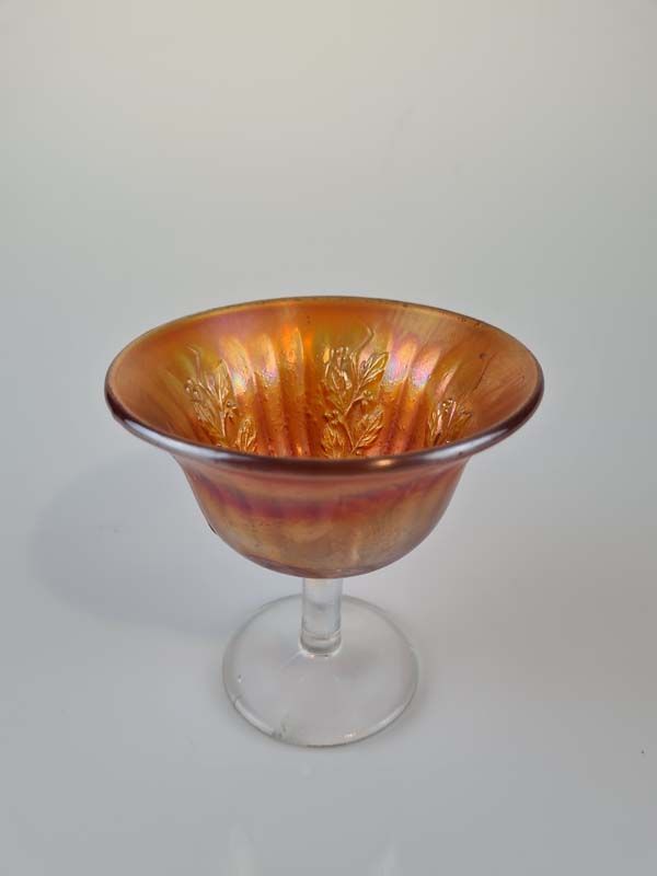 Glass: Carnival Glass Fenton Holly Ice Cream Dish