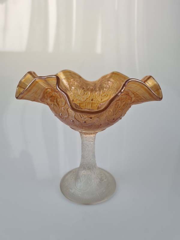 Carnival Glass Compote Persian Medallion