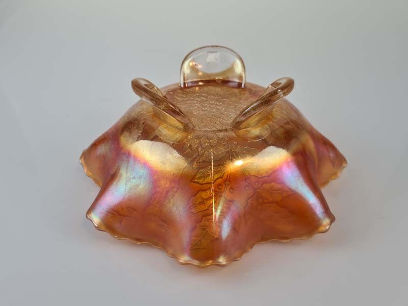 Carnival Glass: Carnival Glass Bowl Stag and Holly