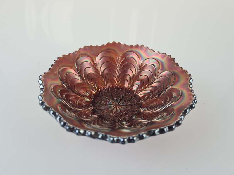 Carnival Glass: Carnival Glass Bowl Peacock Tail