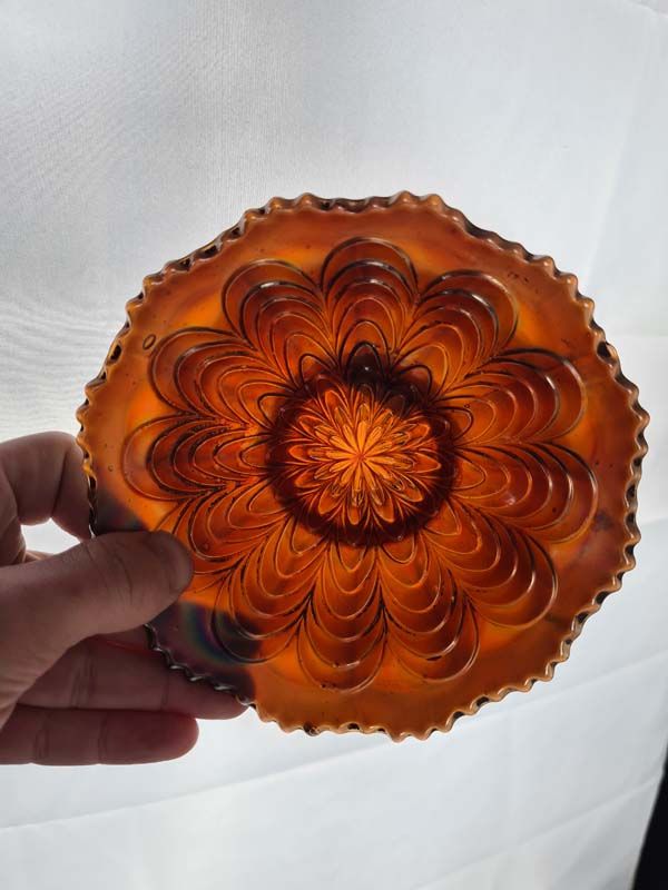 Carnival Glass: Carnival Glass Bowl Peacock Tail