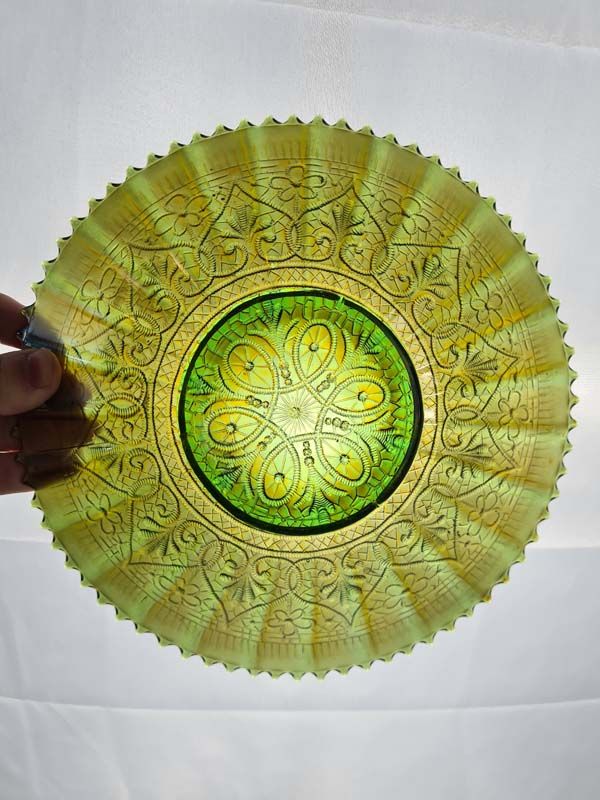 Carnival Glass: Carnival Glass Plate Hearts And Flowers