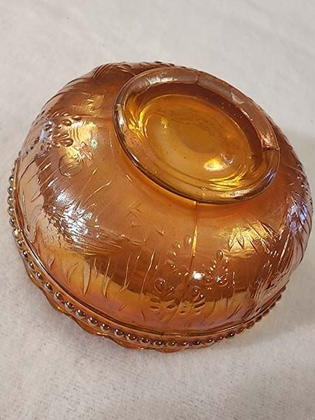 Glass: Carnival Glass Stork & Rushes