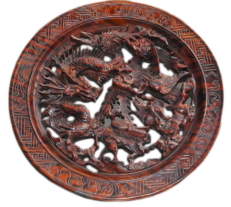 Chinese plaque: mythological beasts